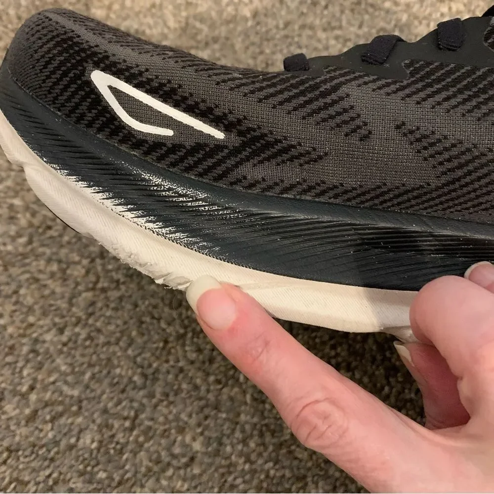 HOKA one one Clifton 9 running sneakers black white 11B woman’s unisex walking - Picture 5 of 13